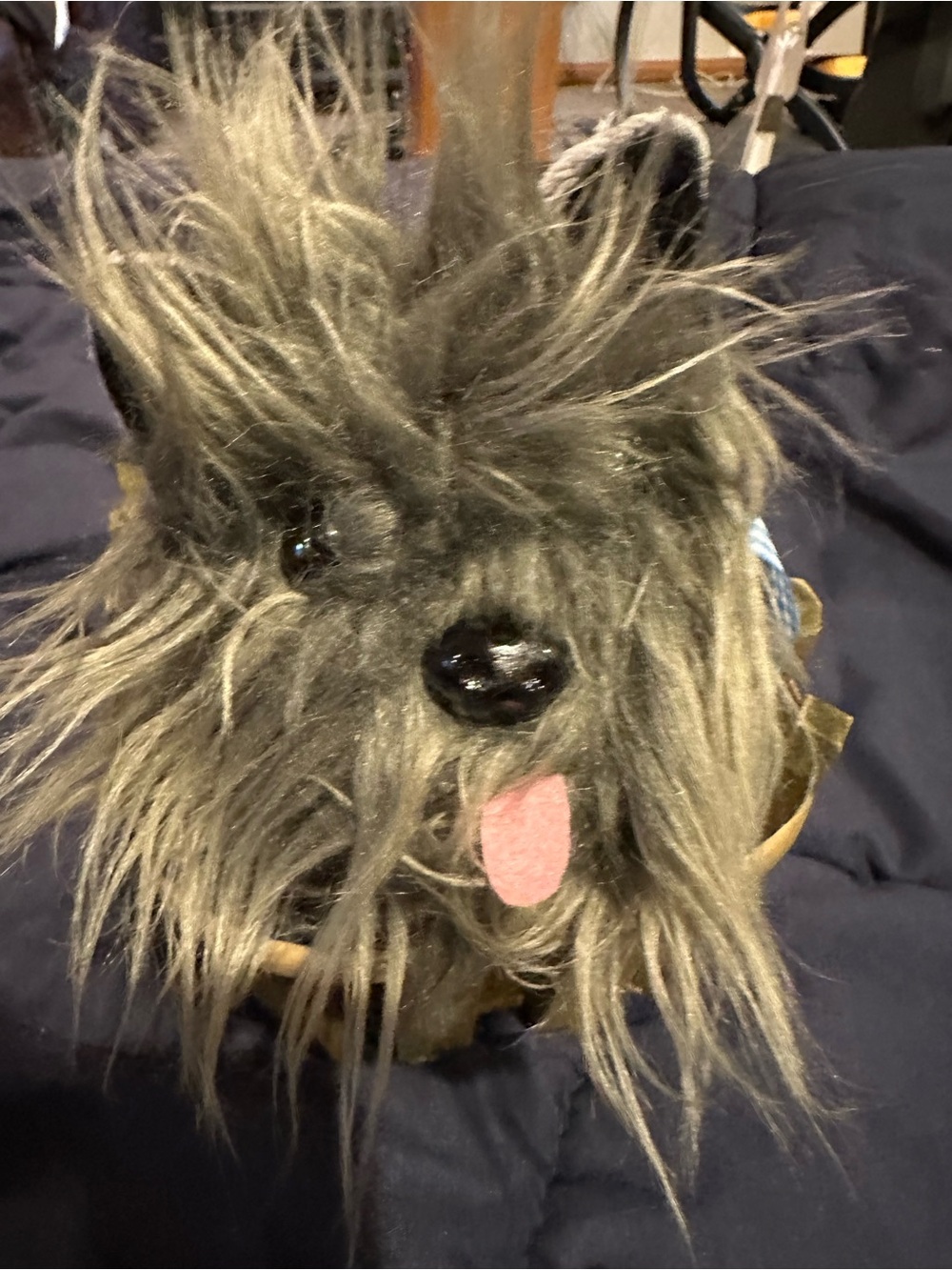 Wizard of Oz Toto  with basket  Dog Toy with Pink Tongue
